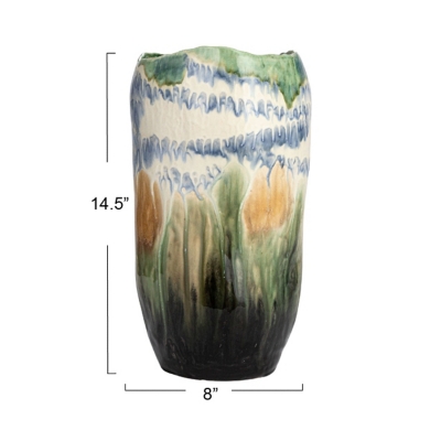 Storied Home Decorative Stoneware Vase - Thumbnail 2