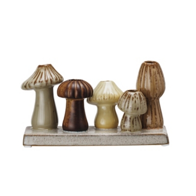 Storied Home Enchanted Stoneware Mushroom Vase, , large