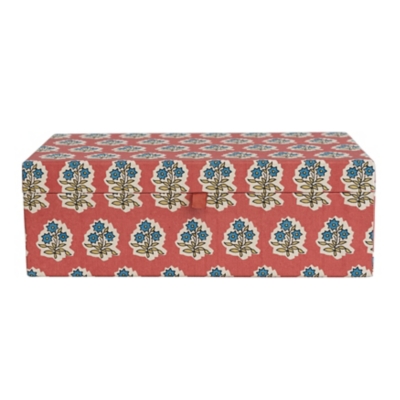 Storied Home Floral Jewelry Box with Interior Mirror, , large