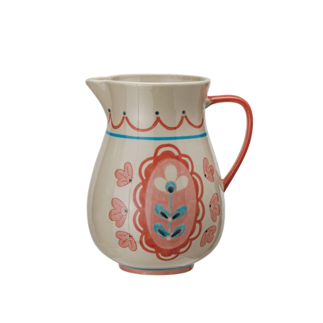 Storied Home Floral Pitcher with Handle