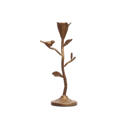 Storied Home Hand-Forged Candelabra with Flowers and Bird | Ashley