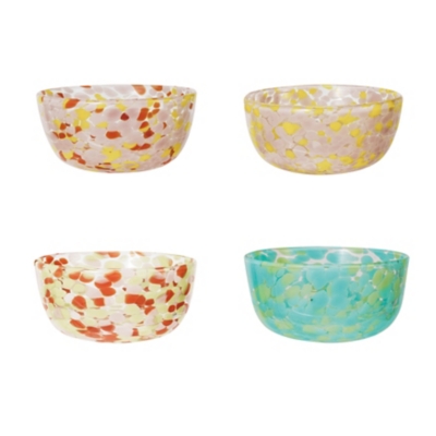 Storied Home Round Glass Bowl Set of 4, , large