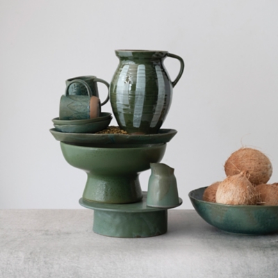 Storied Home Stoneware Footed Bowl, , rollover