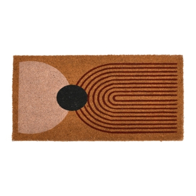 Storied Home Abstract Print Coir 32" x 16" Doormat, , grid
