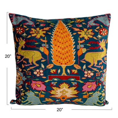 Storied Home Bohemian Vintage Velvet Pillow - Thumbnail 4