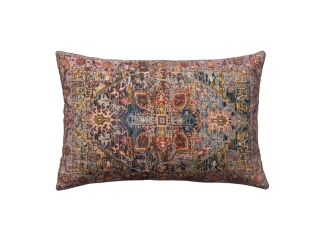 Storied Home Pattern and Chambray Back Lumbar Pillow