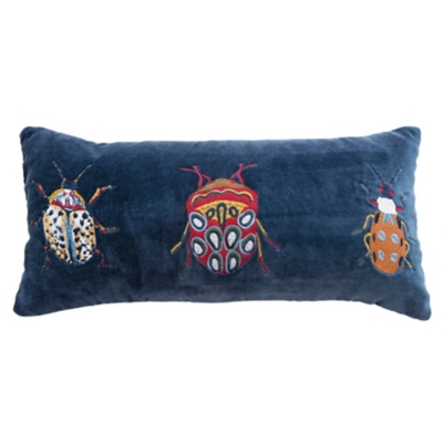 Storied Home Beetles and Chambray Back Lumbar Pillow, , large