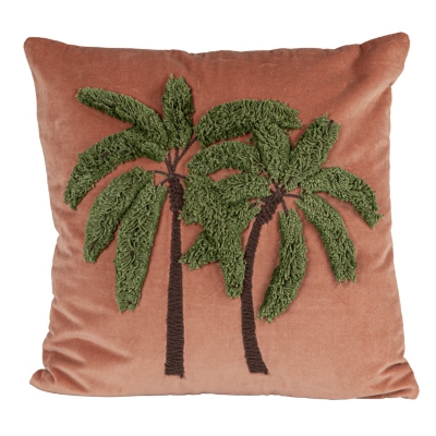Storied Home Embroidered Velvet Pillow