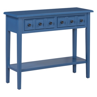 Dovelina Trecy Console Table with Open Shelf, Blue, large