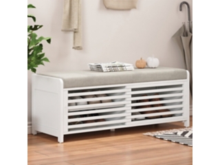Dovelina Tresy Shutter Storage Bench Ottoman