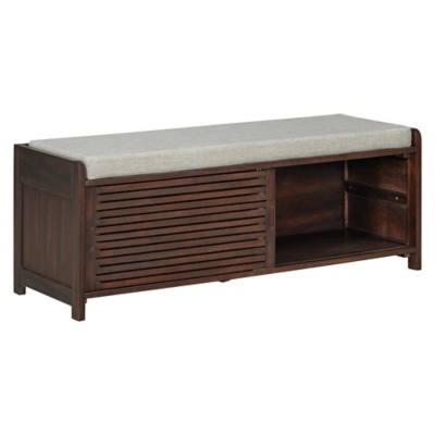 Dovelina Tresy Storage Bench Ottoman, Brown, grid