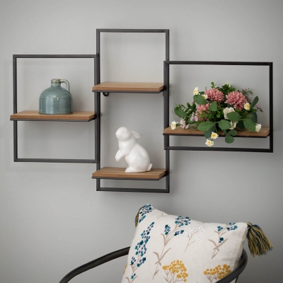 Sullivans Open Wood Wall Shelf, , rollover