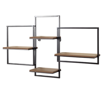 Sullivans Open Wood Wall Shelf, , large