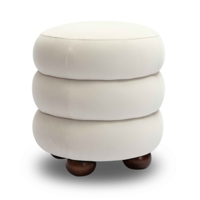 TOV Furniture Stefanie Ottoman, Cream, large