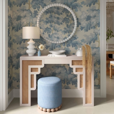 TOV Furniture Dex Ottoman, Faded Blue, rollover