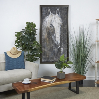 Bayberry Lane Canvas Horse Framed Wall Art, Black
