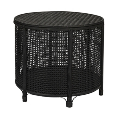 Storied Home Accent Table with Storage, Black, grid