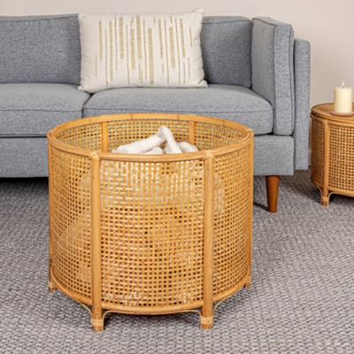 Storied Home Accent Table with Storage, Natural, rollover