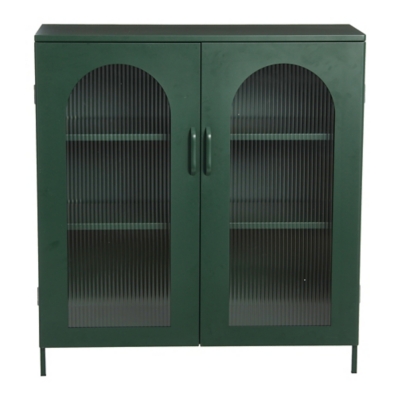 Storied Home Solstice 14" Accent Cabinet with 2 Shelves, Green, large