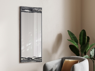 Empire Art Direct Modern Wall Mirror, Black/White