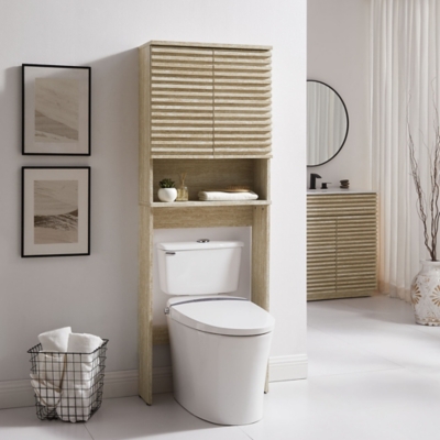 Modway Render Bathroom Storage Cabinet, Cream, rollover