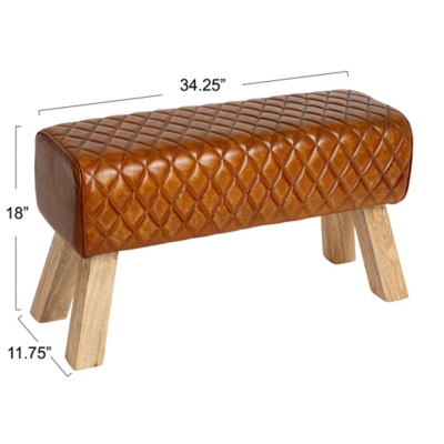Storied Home Stylish Bench, Camel/Natural, large
