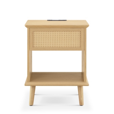 Teagan end table front view with rounded legs