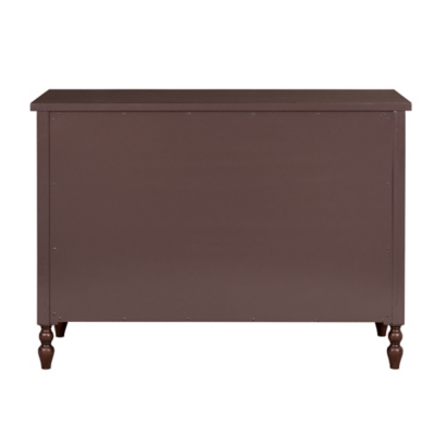 Back view of the dresser showing flat back panel and legs