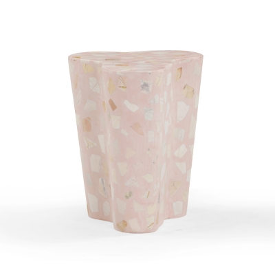 pink terrazzo side table corner