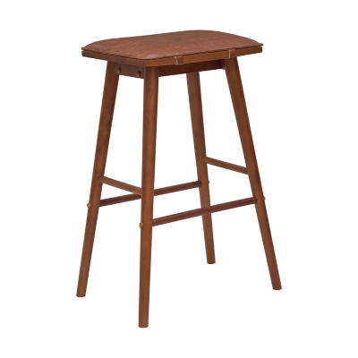 JONATHAN Y Peroni Bar Height Bar Stool, Chestnut Brown, large
