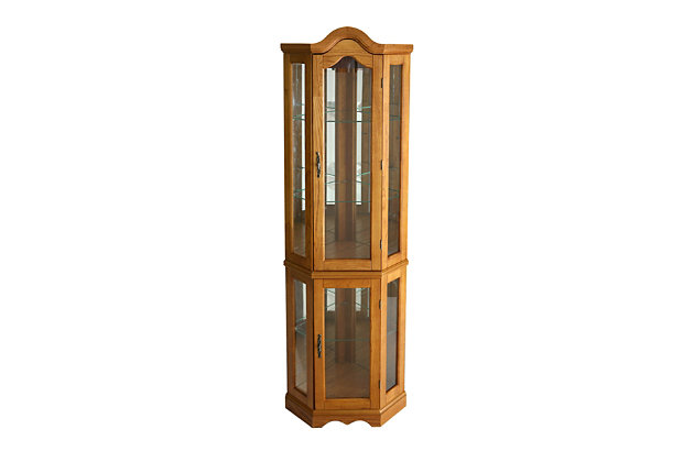 Gemson Corner Curio Cabinet Golden, Ashley Furniture Curio Cabinet