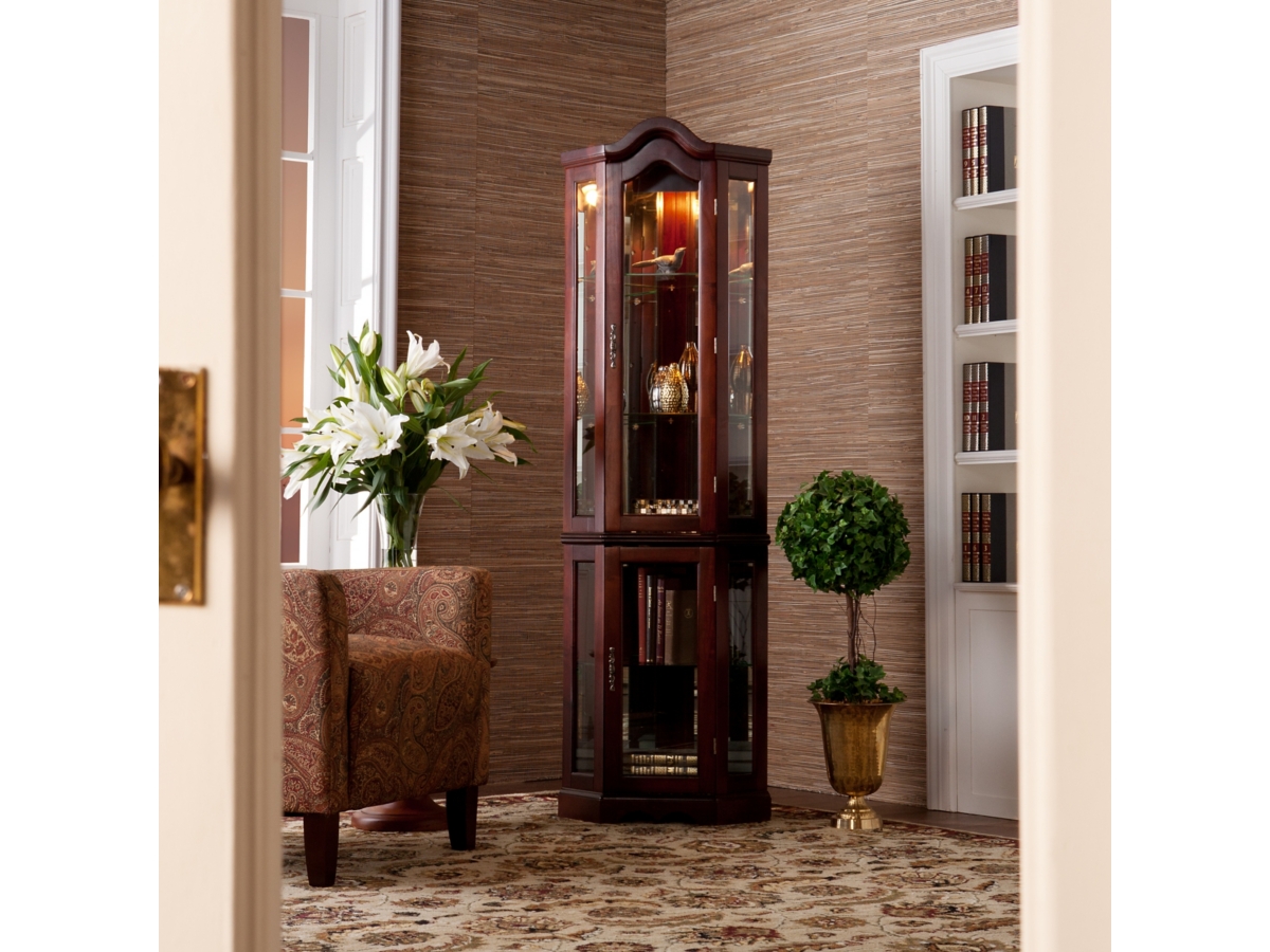 Southern Enterprises Furniture Gemson Corner Curio Cabinet