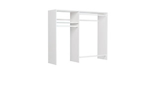 EasyFit Closet Storage Solutions 36"-60" W White Hanging Closet System, White, large