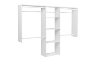 EasyFit Closet Storage Solutions 48"-96"W White Closet System, White, rollover