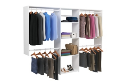EasyFit Closet Storage Solutions 48"-96"W White Closet System, White, large