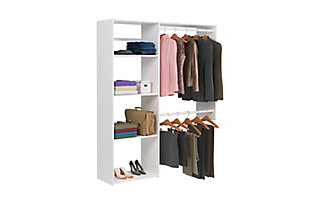 EasyFit Closet Storage Solutions 36"-60" W White Shelving Closet System, White, rollover