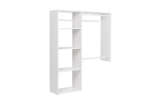 EasyFit Closet Storage Solutions 36"-60" W White Shelving Closet System, White, large