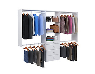 EasyFit Closet Storage Solutions 48"-96" W White Closet System, White, rollover
