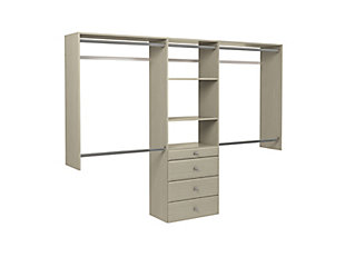 EasyFit Closet Storage Solutions 48"-96" W Weathered Gray Closet System, Weathered Gray, large