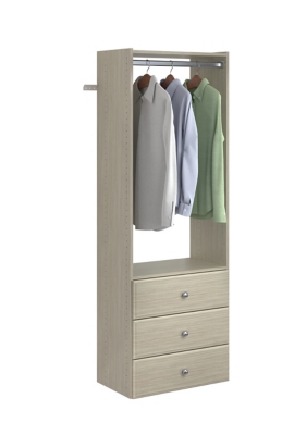 EasyFit Closet Storage Solutions 25" W Weathered Gray Tower Kit, Weathered Gray, large
