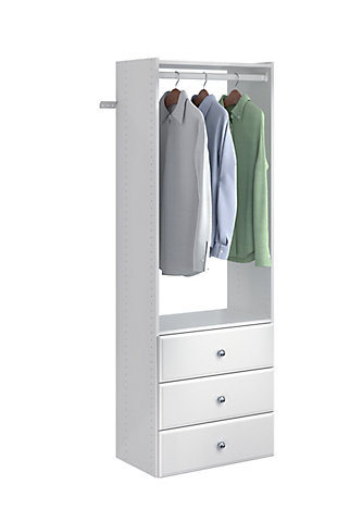 EasyFit Closet Storage Solutions 25" W White Tower Kit, White, rollover