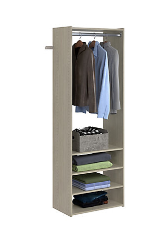 EasyFit Closet Storage Solutions 25" W Weathered Gray Tower Kit, Weathered Gray, rollover