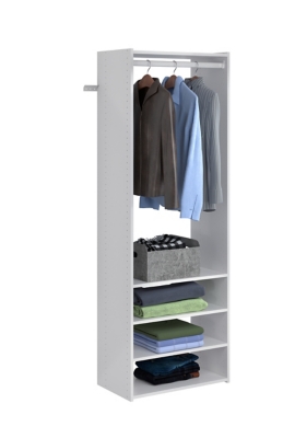 EasyFit Closet Storage Solutions 25" W White Tower Kit, White, large