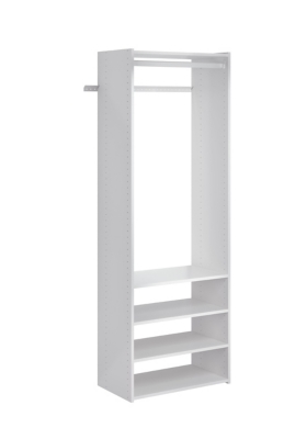 EasyFit Closet Storage Solutions 25" W White Tower Kit, White, large