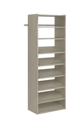 EasyFit Closet Storage Solutions 25" W Weathered Gray Essential Shoe Shelves, Weathered Gray, large