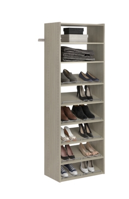 EasyFit Closet Storage Solutions 25" W Weathered Gray Essential Shoe Shelves, Weathered Gray, large