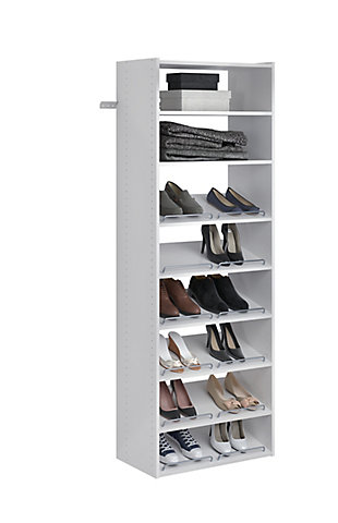 EasyFit Closet Storage Solutions 25" W White Essential Shoe Shelves, White, rollover