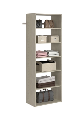 EasyFit Closet Storage Solutions 25" W Weathered Gray Shelf Tower Kit, Weathered Gray, large
