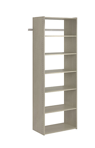 EasyFit Closet Storage Solutions 25" W Weathered Gray Shelf Tower Kit, Weathered Gray, large