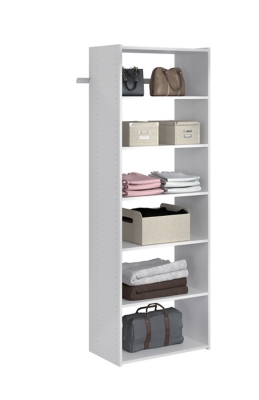 EasyFit Closet Storage Solutions 25" W White Shelf Tower Kit, White, large
